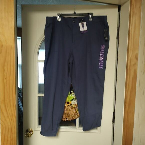 New Gap Blue Twill Joggers Size Women's XXL - Picture 1 of 3